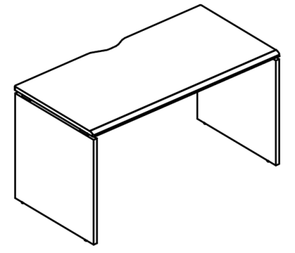 Стол письменный на каркасе ДСП (1 скос) мокко премиум / вяз либерти