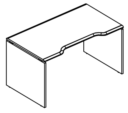 Стол эргономичный "Симметрия" на каркасе ДСП (2 скоса) мокко премиум / вяз либерти