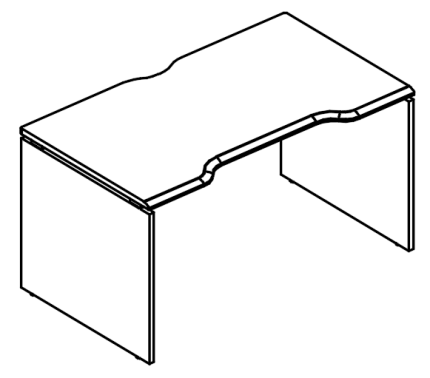 Стол эргономичный "Симметрия" на каркасе ДСП (1 скос) мокко премиум / вяз либерти