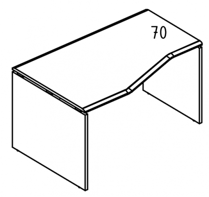 Стол эргономичный "Техно" на каркасе ДСП (2 скоса) левый мокко премиум / вяз либерти