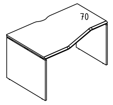 Стол эргономичный "Техно" на каркасе ДСП (1 скос) левый  мокко премиум / вяз либерти