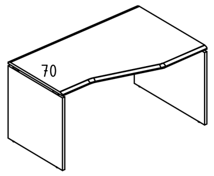 Стол эргономичный "Техно" на каркасе ДСП (2 скоса) правый мокко премиум / вяз либерти