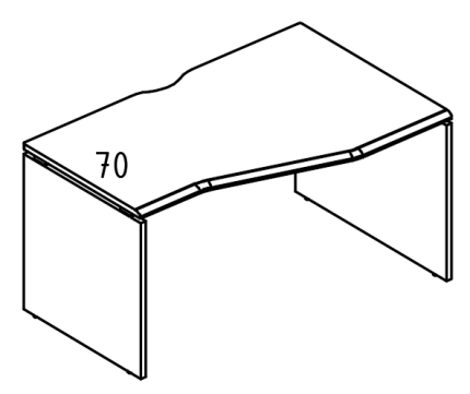 Стол эргономичный "Техно" на каркасе ДСП (1 скос) правый мокко премиум / вяз либерти