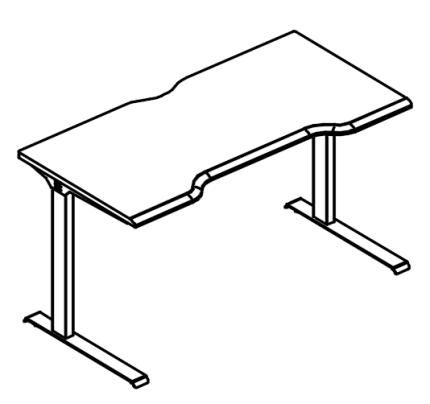 Стол эргономичный "Симметрия" на металлокаркасе МL (1 скос) мокко премиум / антрацит