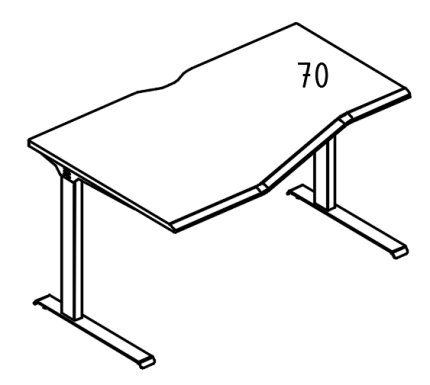 Стол эргономичный "Техно" на металлокаркасе МL (1 скос) левый мокко премиум / антрацит