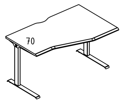 Стол эргономичный "Техно" на металлокаркасе МL (1 скос) правый  мокко премиум / антрацит