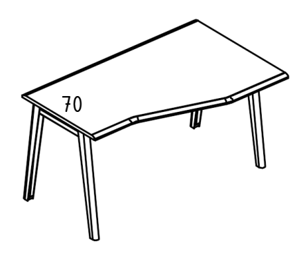 Стол Техно каркас МТ 2 скоса правый  мокко премиум / белый, вставка мокко
