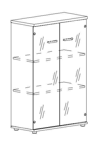 Шкаф средний со стеклом дуб шамони