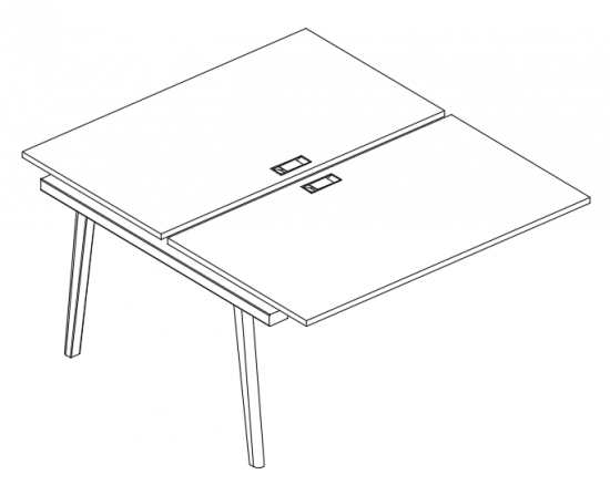 Секция стола рабочей станции (2х120) дуб шамони