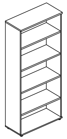 Стеллаж высокий (топ ДСП)  мокко премиум / вяз либерти