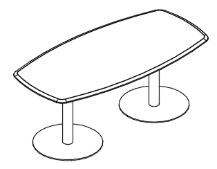 Стол для переговоров овальный на опорах-колоннах  вяз либерти